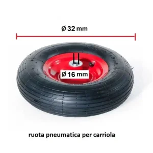 Ruota per carriola Ø 28 mm pneumatica 2565 Actieprijs